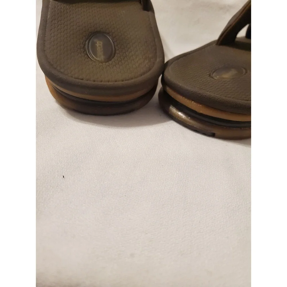Speedo Mens Slide Sandals Brown Air Cushion Water Shoes Size 11